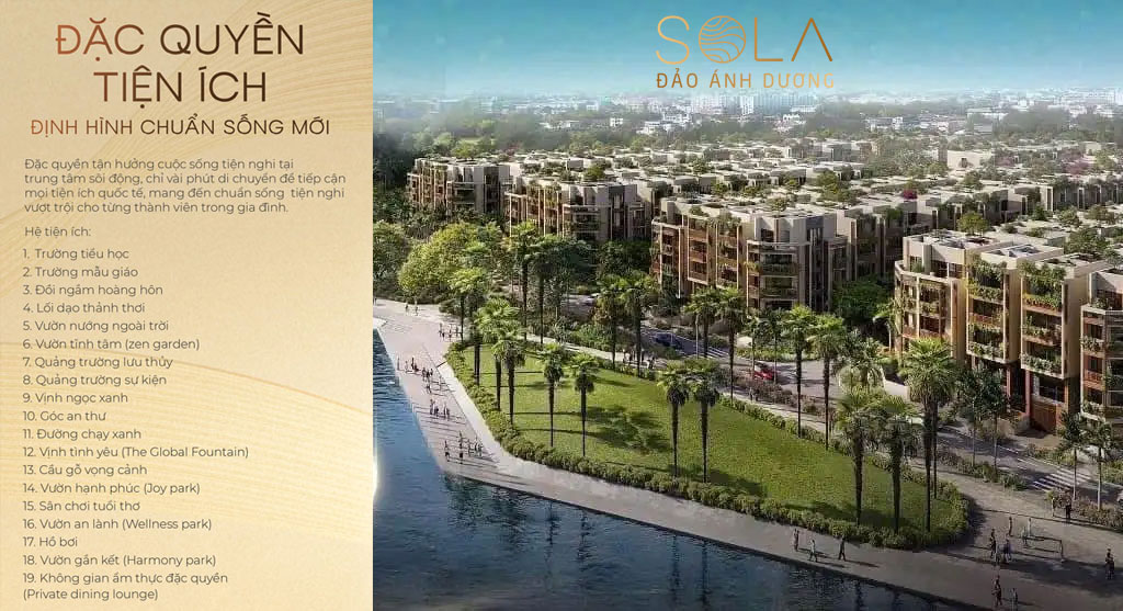 19 tiện ích Sola Villas Đảo Ánh Dương - The Global City