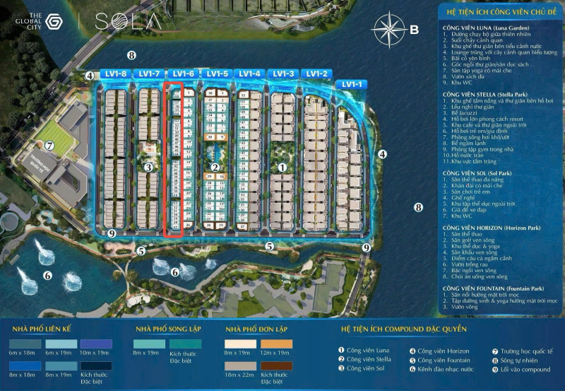 Phân tích chi tiết mặt bằng nhà phố liền kề Sola