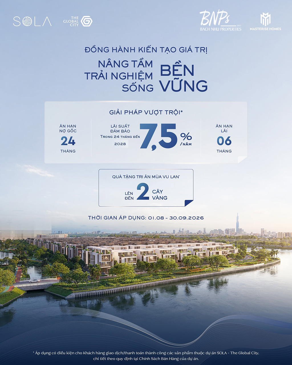 Biệt thự ven sông SOLA – chính sách ưu đãi tháng 8 năm 2026 - Bách Như Properties - BNP's